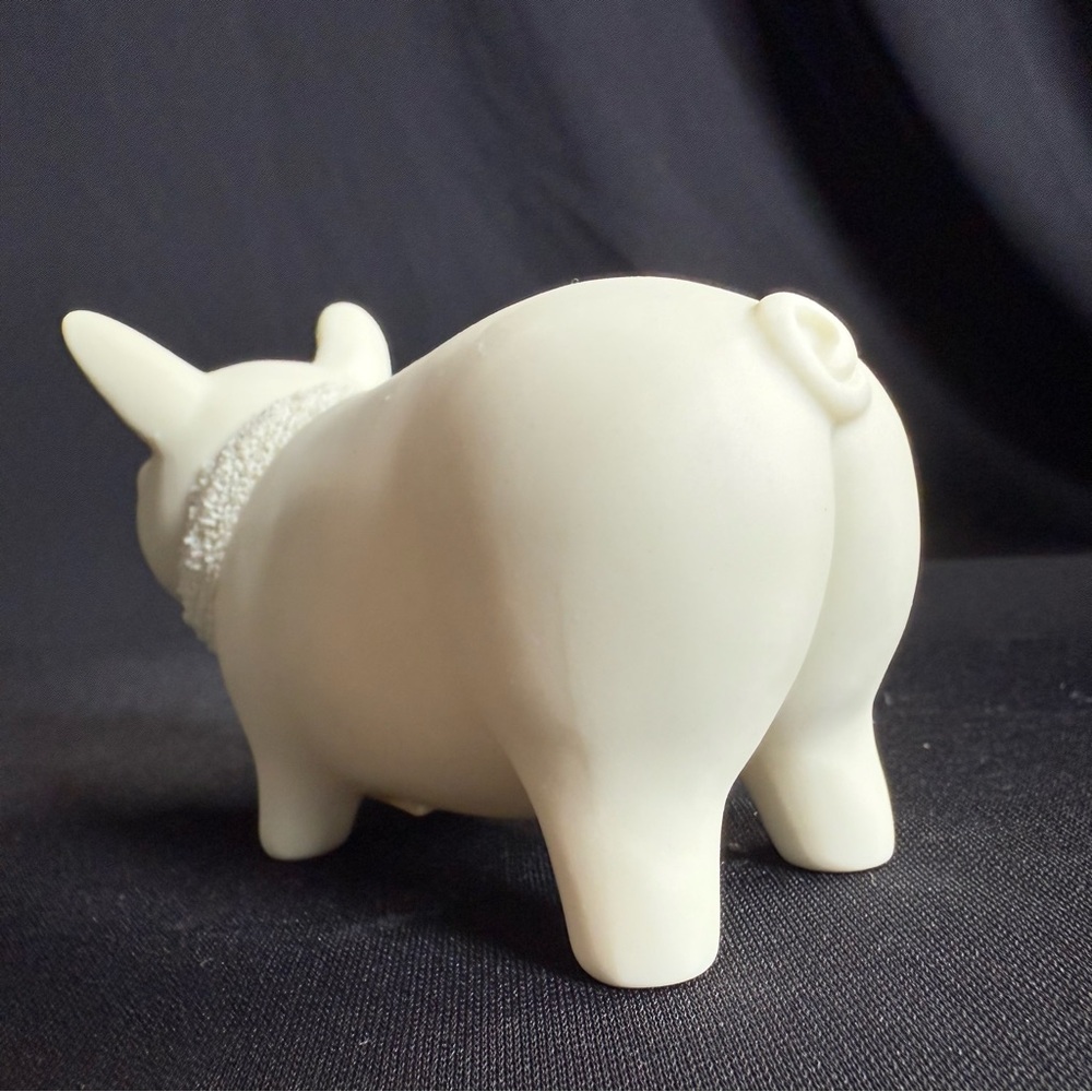 Snow Tales Snowbabies Porcelain White Pig Figurine Vintage